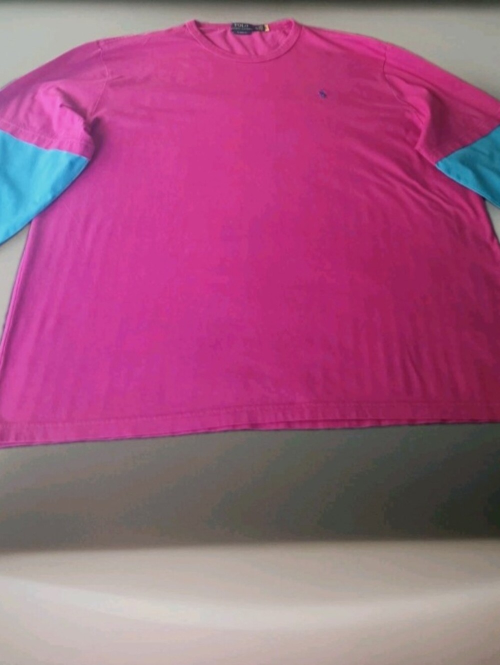 Mens Pre-loved Long Sleeve Jersey Shirt in Pink/Blue Size XXL. - Picture 6 of 6